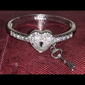 Juicy Couture Silver Crystal Heart Bracelet
